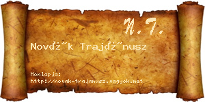Novák Trajánusz névjegykártya